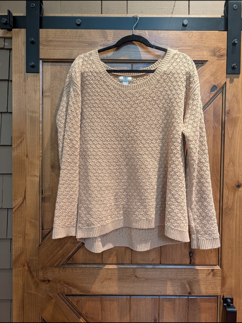 Old Navy Cream Textured Scoop-Neck Sweater Size M
